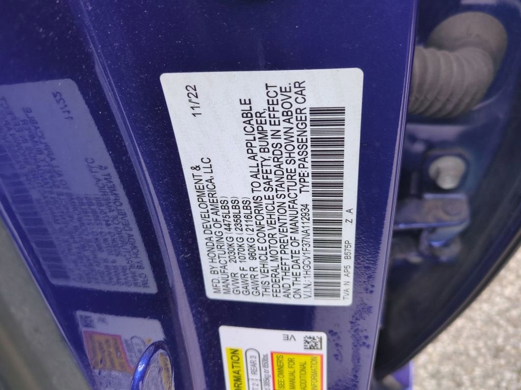 2022 Honda Accord Sedan Sport