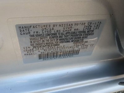 2019 Nissan Versa Sedan S Plus