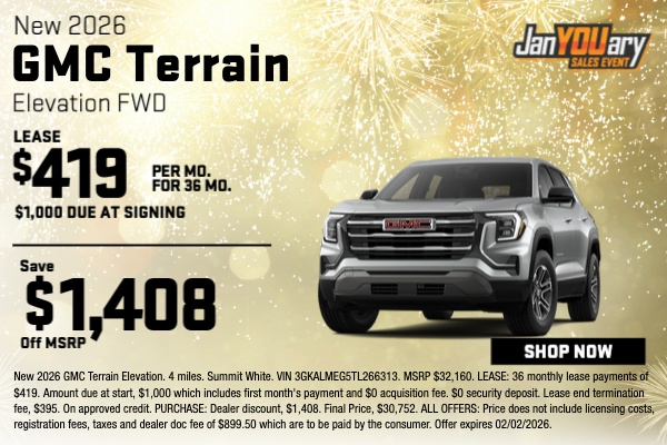New 2026 GMC Terrain Elevation FWD