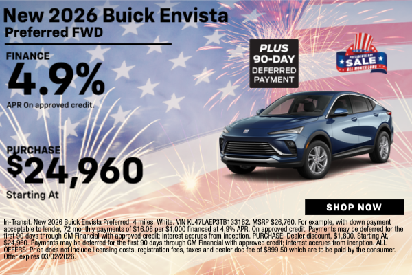 New 2026 Buick Envista Preferred FWD 6 Speed A/T