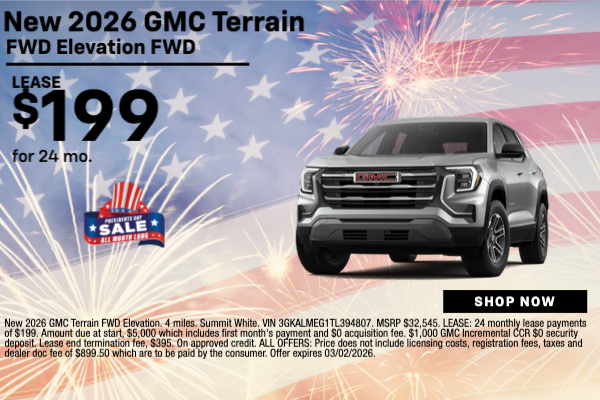 New 2026 GMC Terrain Elevation FWD